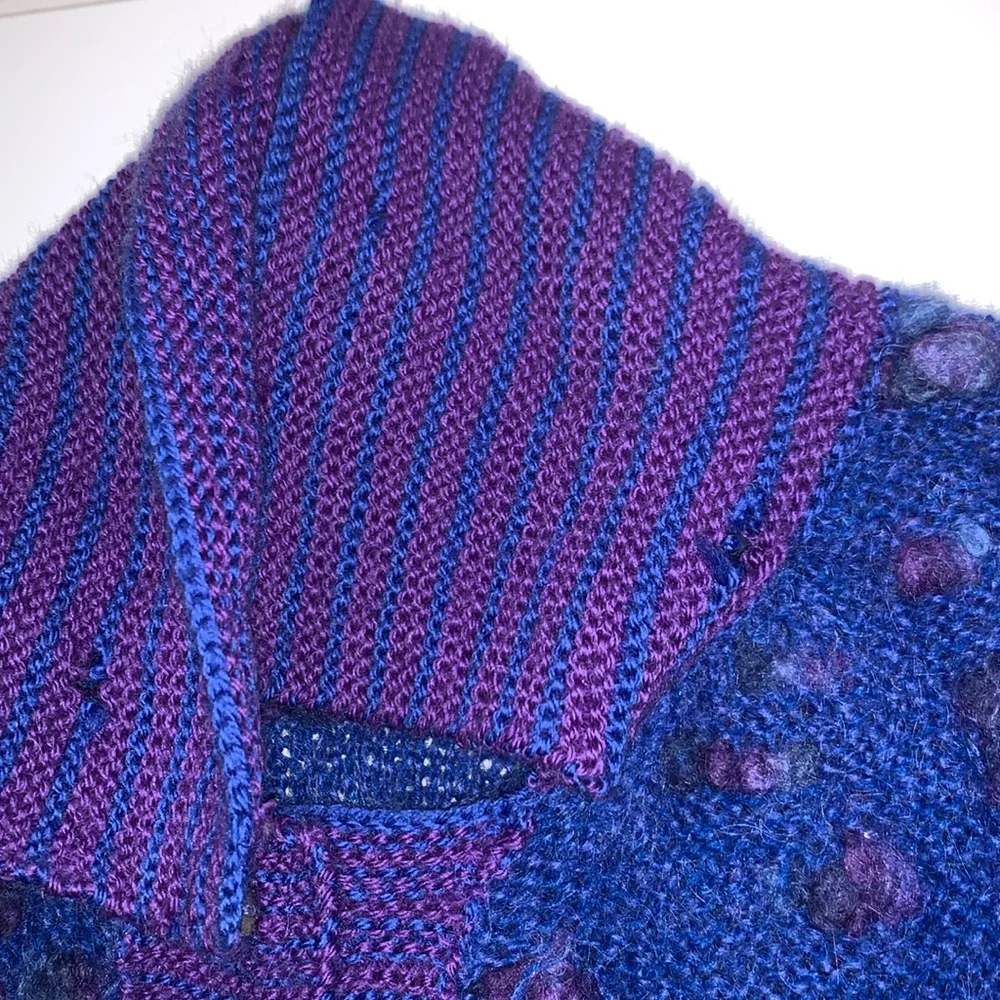 Vintage Handmade oversized reversible wool cardigan - Picture 7 of 10